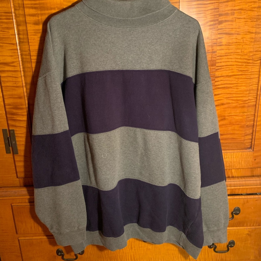 Navy Blue and grey striped sweater